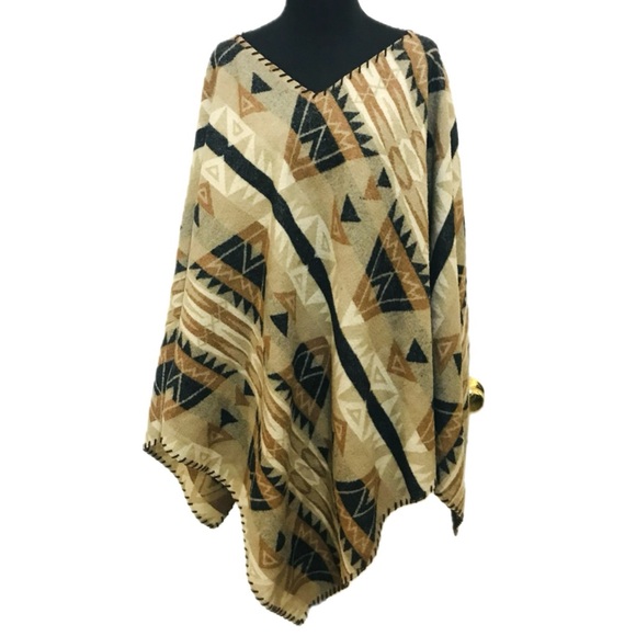 Lauren Ralph Lauren Sweaters - Vintage Ralph Lauren Wool Native American Tribal Poncho